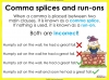 Comma Splicing and Run-ons - KS3 Teaching Resources (slide 2/15)